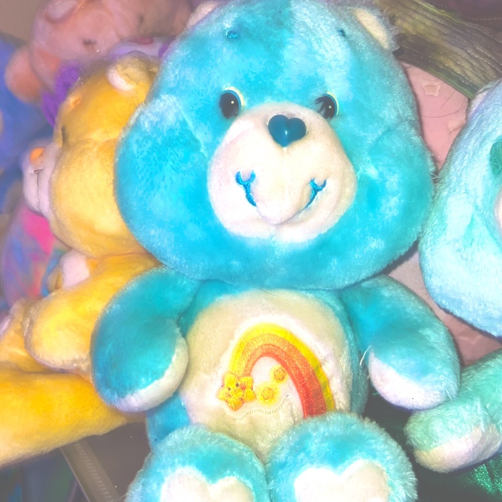 Vintage CAREBEAR 80s WishBear Plush Nostalgia Kenner Toy Christmas Gift Holiday